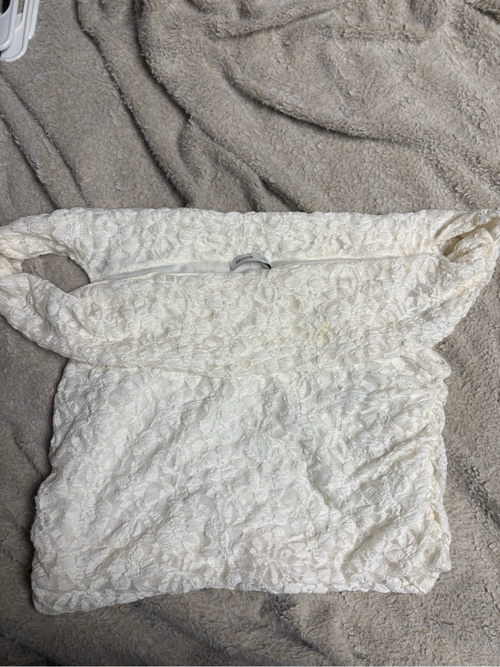 Off-Shoulder White Lace Women's Top